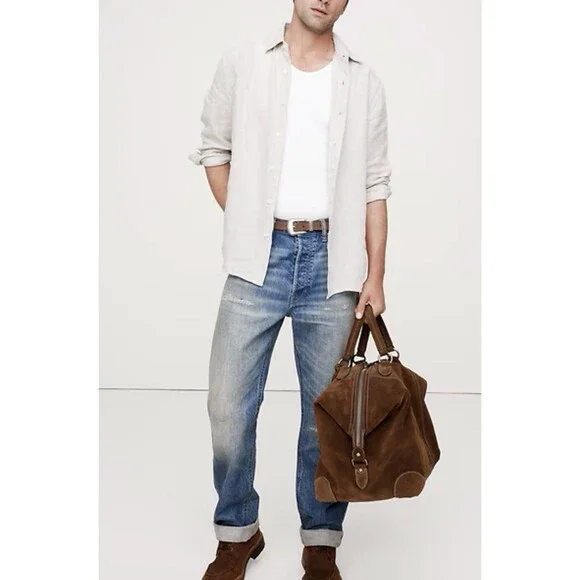 Banana Republic Slim-Fit Linen Shirt Natural Beige Classic Size XS Long Sleeve - Picture 2 of 11